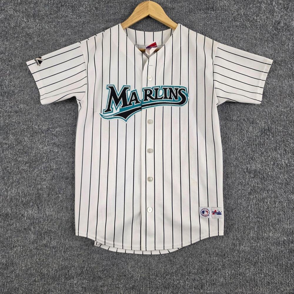 Vintage Florida Marlins Jersey Mens Large White MLB Baseball Majestic USA 90s